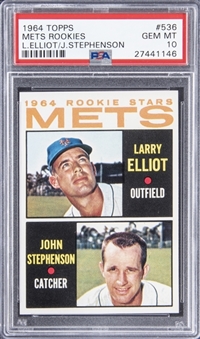 1964 Topps #536 Mets Rookies Elliot/Stephenson – PSA GEM MT 10